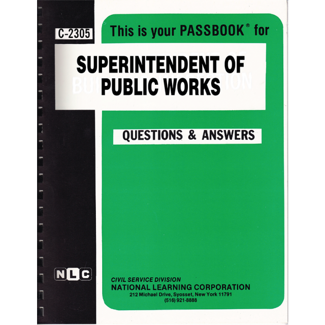 Superintendent of Public Works Passbook,Jack Rudman