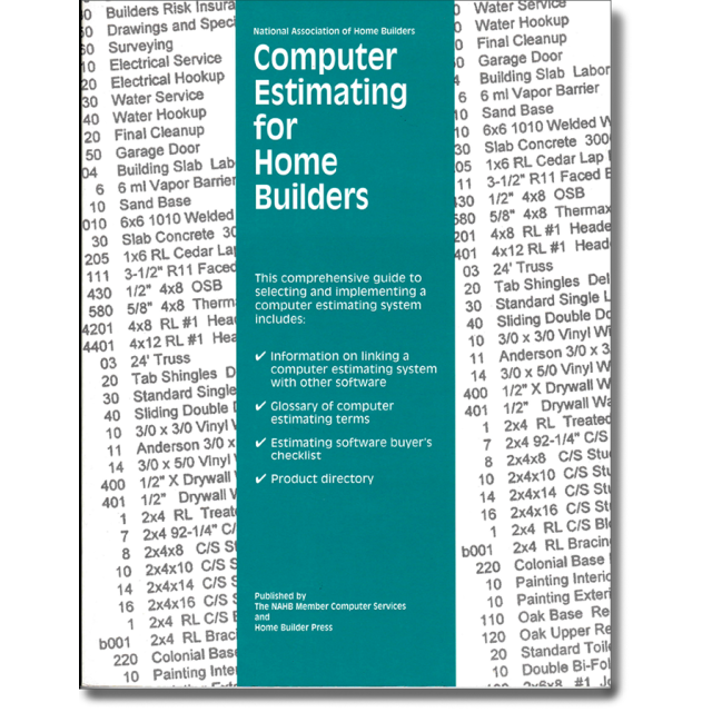 Computer Estimating for Home Builders by Thomas Coleman