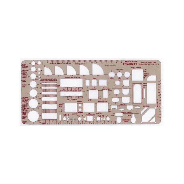 1/4 in. Scale House Plan Fixtures (1151i) Template by Pickett