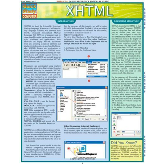 Xhtml (Quickstudy: Computer) by Inc. BarCharts