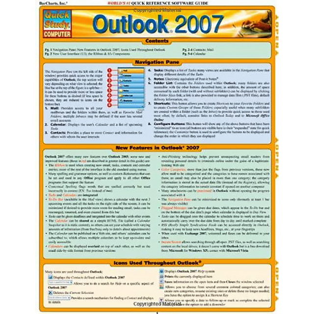 Outlook 2007 (Quickstudy: Computer) by John Hales