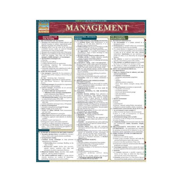 Management (Quickstudy: Business) by Inc. BarCharts