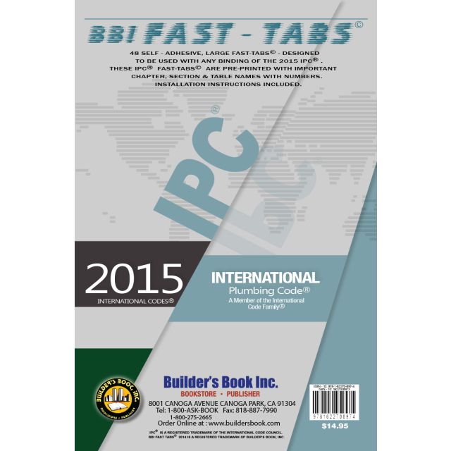 2015 International Plumbing Code Fast Tabs