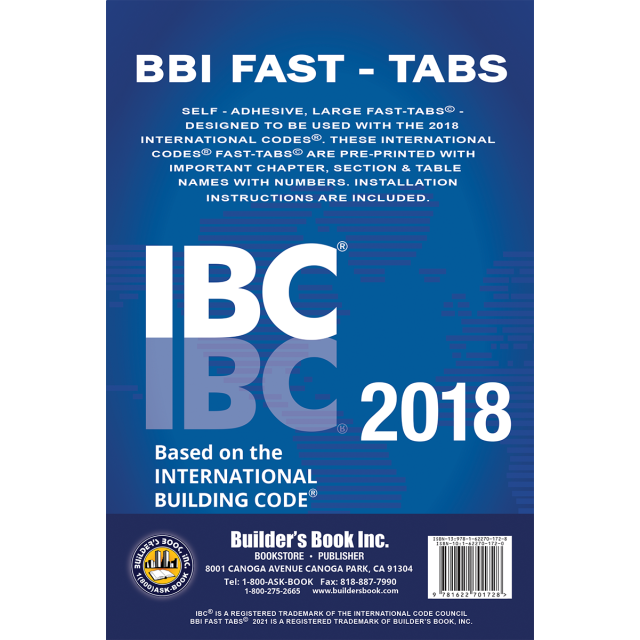 2018 International Building Code (IBC) Fast Tabs