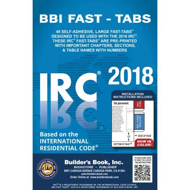 2018 International Residential Code (IRC) Fast Tabs