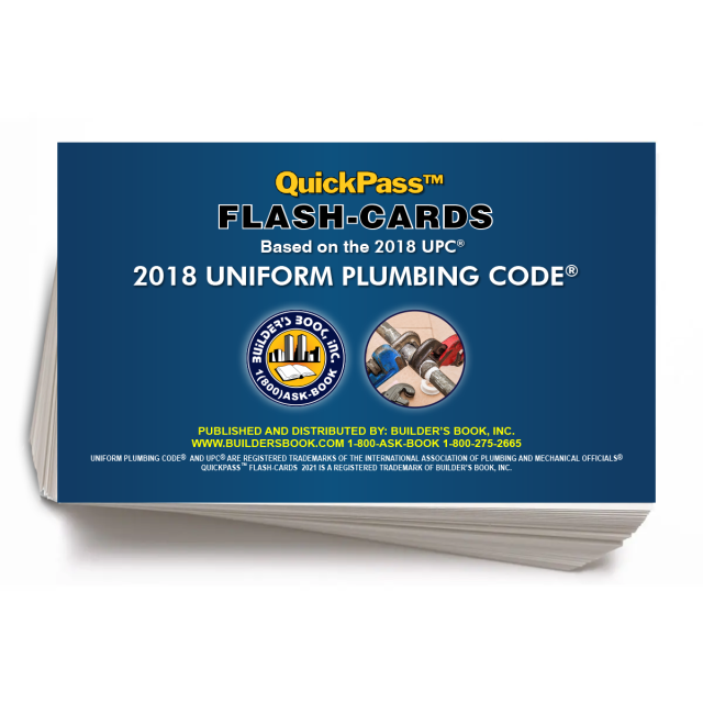 Uniform Plumbing Code QuickPass Flash-Cards based on the 2018 UPC 