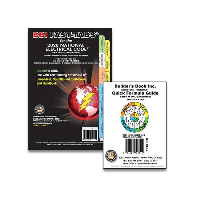 2020 National Electrical Code NEC Colored Fast-Tabs For Softcover, Spiral, Loose-Leaf And Handbook & Quick Formula Guide !