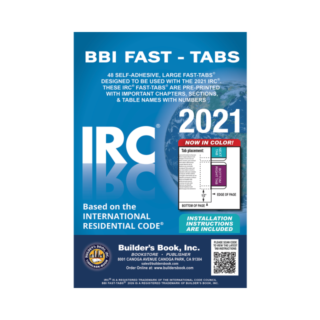 2021 International Residential Code (IRC) Fast Tabs