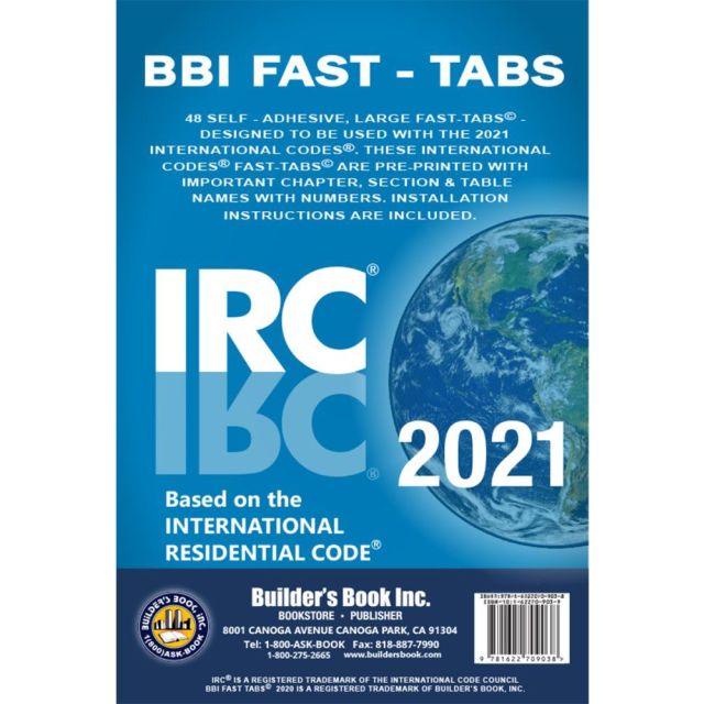 2021 International Residential Code (IRC) Fast Tabs