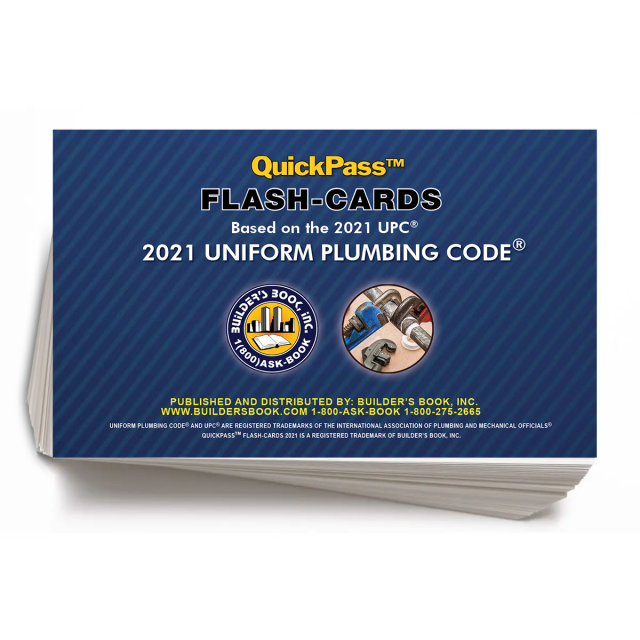 Uniform Plumbing Code QuickPass Flash-Cards Based On The 2021 UPC