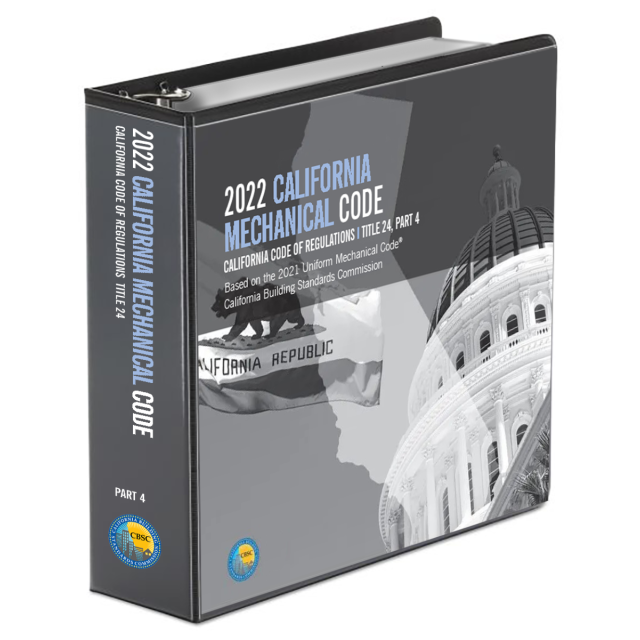 2022 California Mechanical Code, Title 24, Part 4