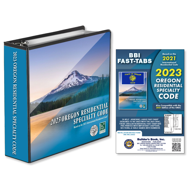 2023 Oregon Residential Specialty Code (ORSC) With Self-Adhesive Fast Tabs COMBO