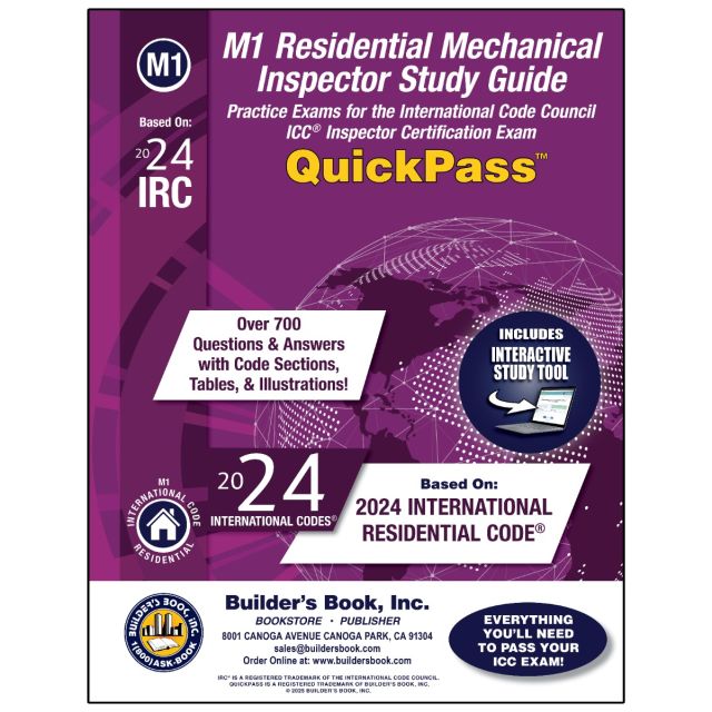 M1 Residential Mechanical Inspector QuickPass Study Guide Based On 2024 IRC