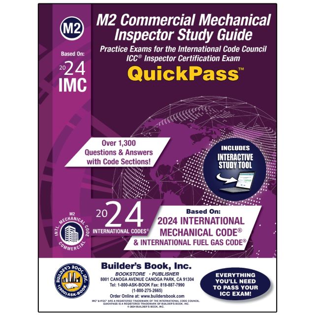M2 Commercial Mechanical Inspector QuickPass Study Guide Based On 2024 IMC &amp; 2024 IFGC