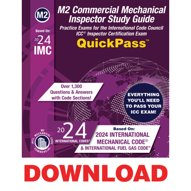 M2 Commercial Mechanical Inspector QuickPass Online Study Tool Based On 2024 IMC & 2024 IFGC - Access Key DOWNLOAD