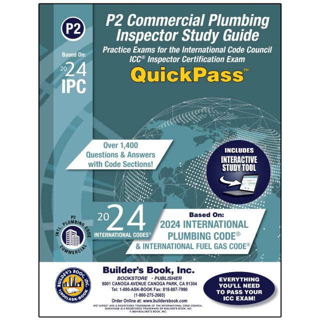 P2 Commercial Plumbing Inspector QuickPass Study Guide Based On 2024 IPC &amp; 2024 IFGC