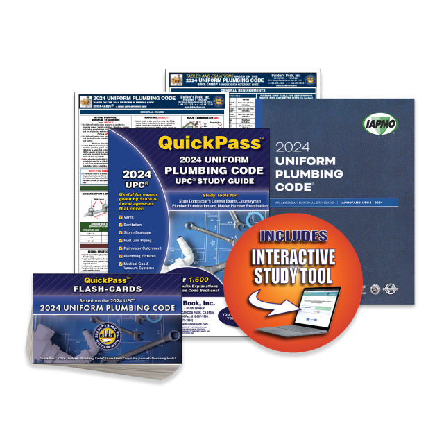 2024 Uniform Plumbing Code Publications Combo (Includes: Soft Cover Code, Study Guide, Online Access Code, Flash-Cards, &amp; 2 Quick-Cards)