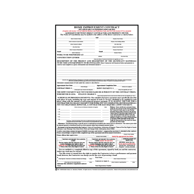 203 - Home Improvement Contract