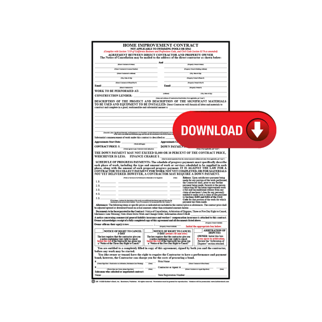 203 - Home Improvement Contract (Download)