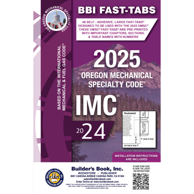 2025 Oregon Mechanical Specialty Code Fast-Tabs Based on the 2024 IMC