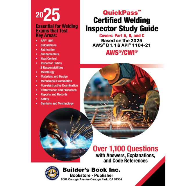 Certified Welding Inspector AWS/CWI QuickPass Study Tool Book based on AWS D1.1 2025 with Online Interactive Software