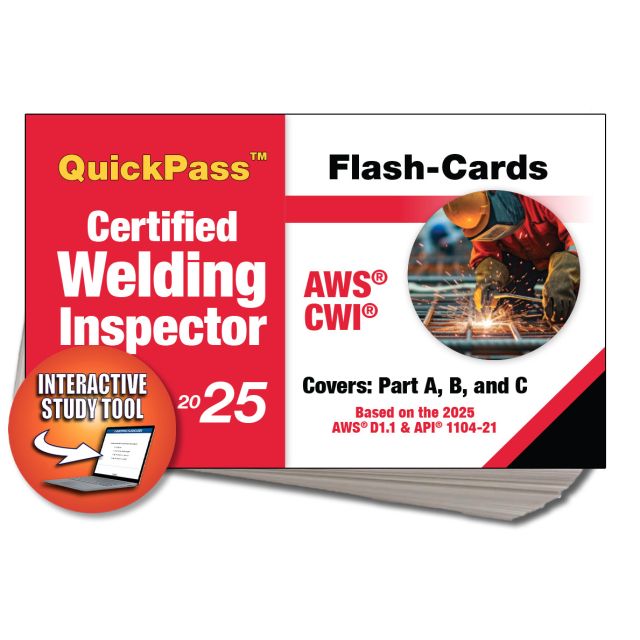 2025 Certified Welding Inspector AWS/CWI QuickPass Flash-Cards Online Access Key