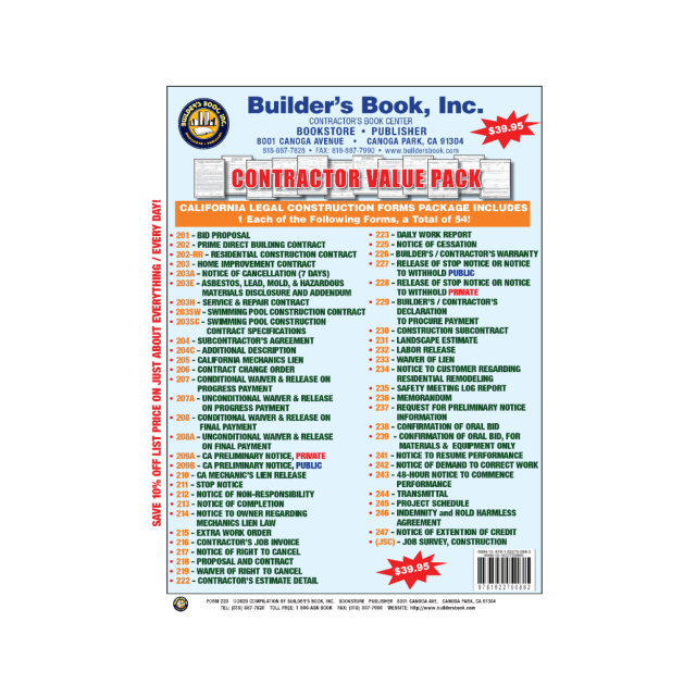 Contractor Forms & Contracts Value Pack
