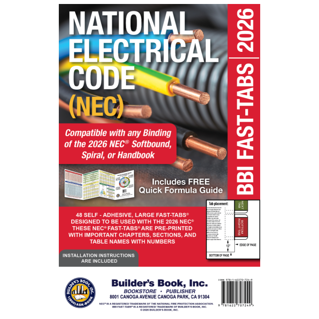 NFPA 70 2026 National Electrical Code NEC Colored Fast-Tabs