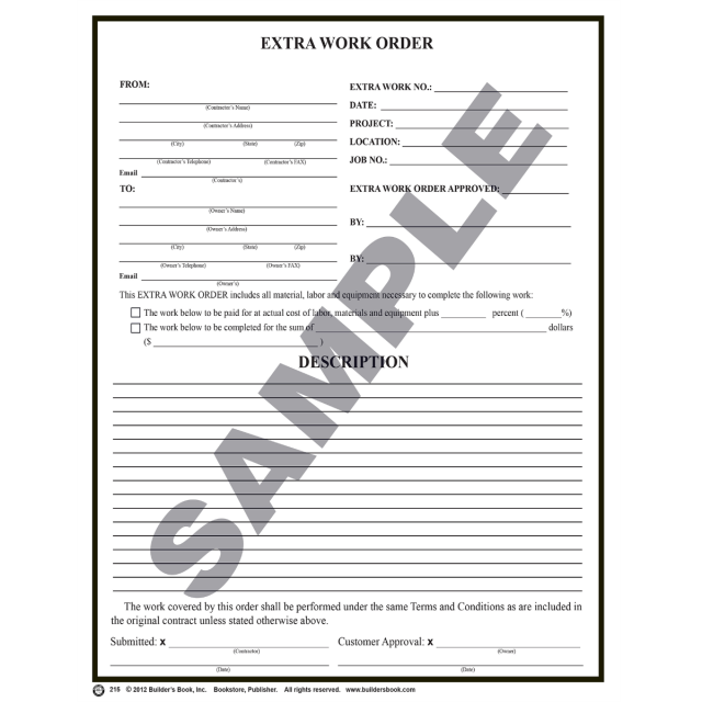 215 - Extra Work Order