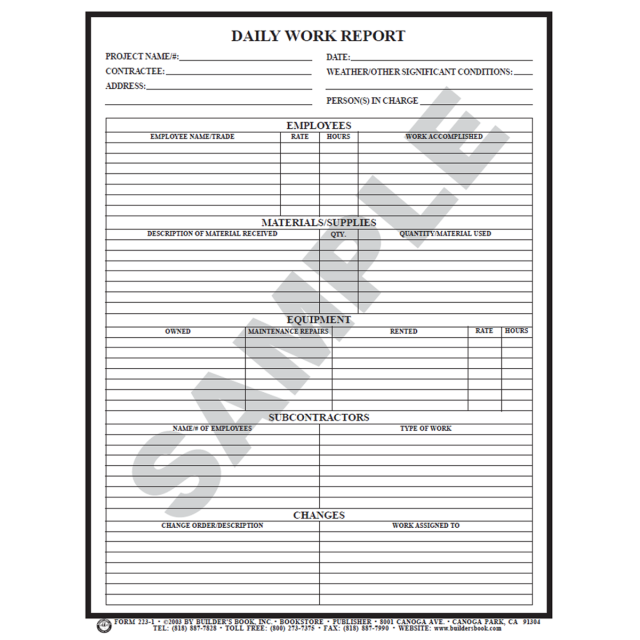 223 - Daily Work Report