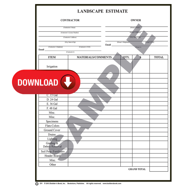 231 - Landscape Estimate (Download)