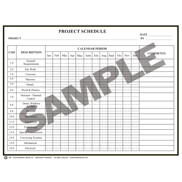 245 Project Scheduling Form