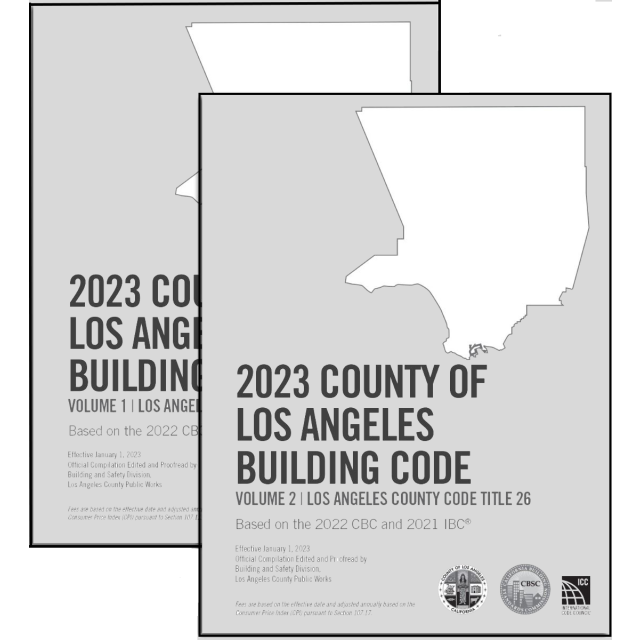 2023 County of Los Angeles Building Code (2 Volumes) - Amendments Only