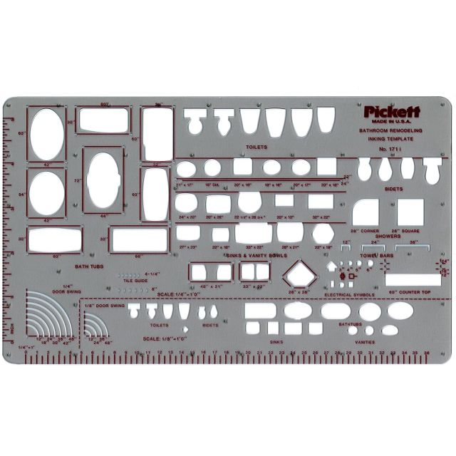 171I Pickett Bathroom Remodeling Template 1/8" & 1/4"