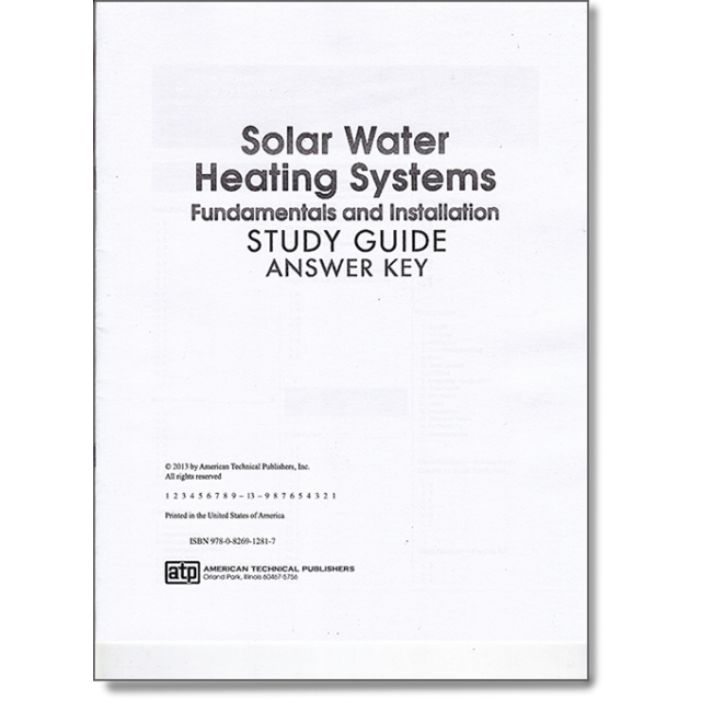 Solar Water Heating Systems: Fundamentals and Installation Answer Key