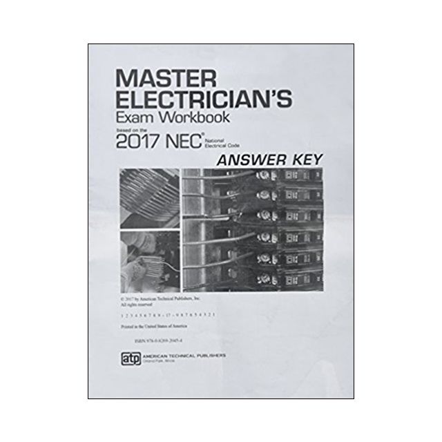 Master Electrician's Exam Workbook based on the 2017 NEC Answer Key