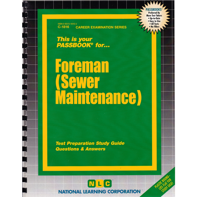 Foreman Sewer Maintenance Passbook (C-1816)
