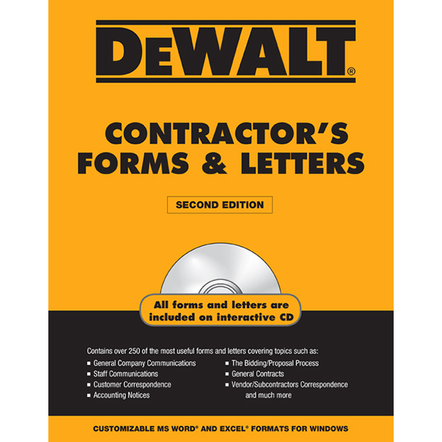 DEWALT® Contractor's Forms & Letters, 2nd Edition