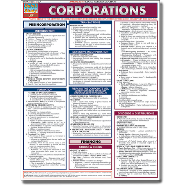Corporations (Quickstudy: Law) by Inc. BarCharts