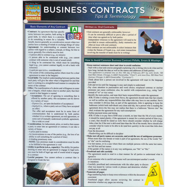 Business Contracts: Tips &amp; Terminology Quick Study