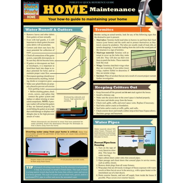 Home Maintenance Quick Study by BarCharts