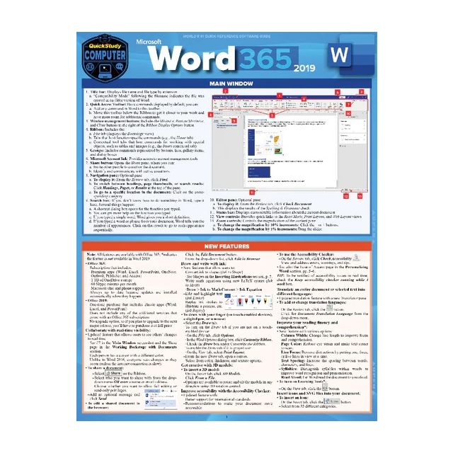 Microsoft Word 365 – 2019 QuickStudy