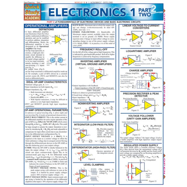 Electronics 1 Part 2 (Quickstudy: Academic) by Inc. BarCharts