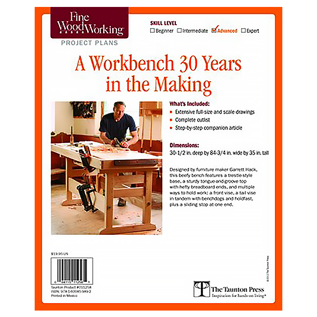A Workbench - 30 Years in the Making Printed Plan