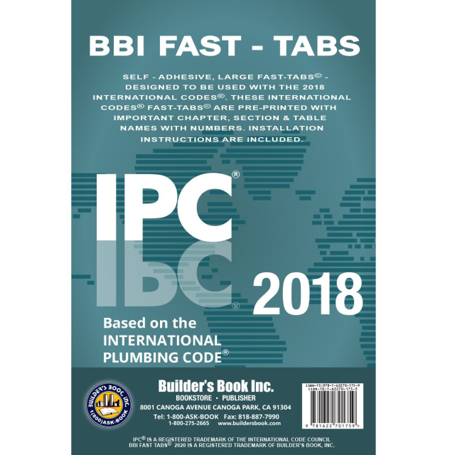 2018 International Plumbing Code (IPC) Fast Tabs