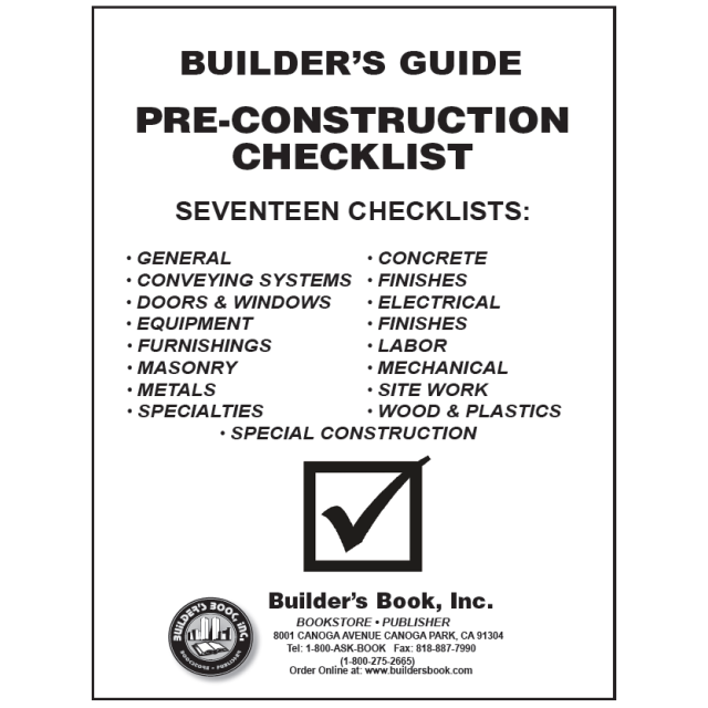 Builder&#039;s Guide to Pre-Construction Checklist Booklet 
