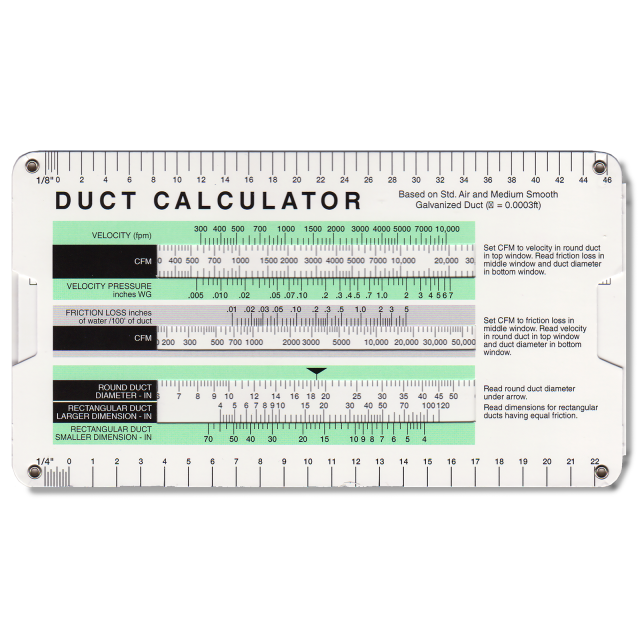 Equal Friction Duct Calculator by Carrier
