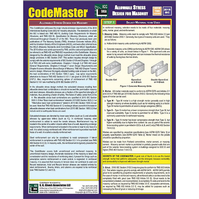 Allowable Stress Design for Masonry CodeMaster (2018 IBC & 2016 TMS 402/602)