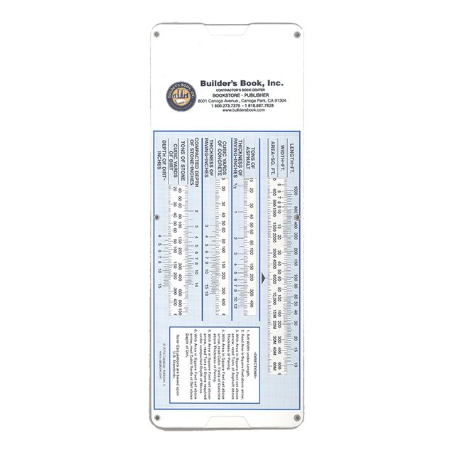 Stone, Concrete, Asphalt Aggregate Slide Rule Calculator
