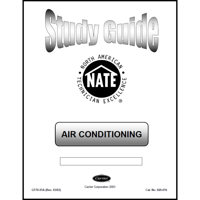 NATE Air Conditioning Study Guide by Carrier University